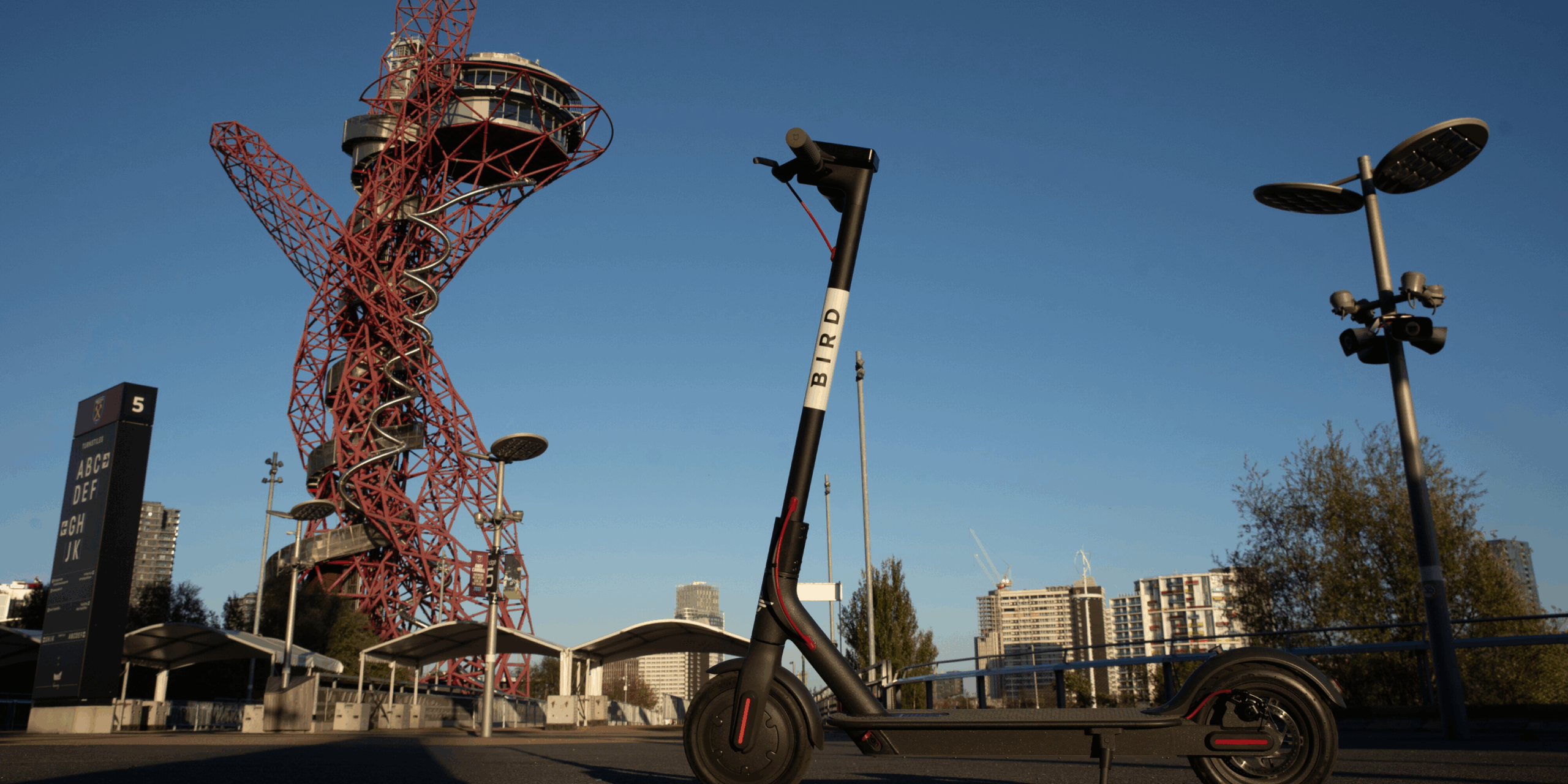 Bird e-scooter in Queen Elizabeth Olympic Park