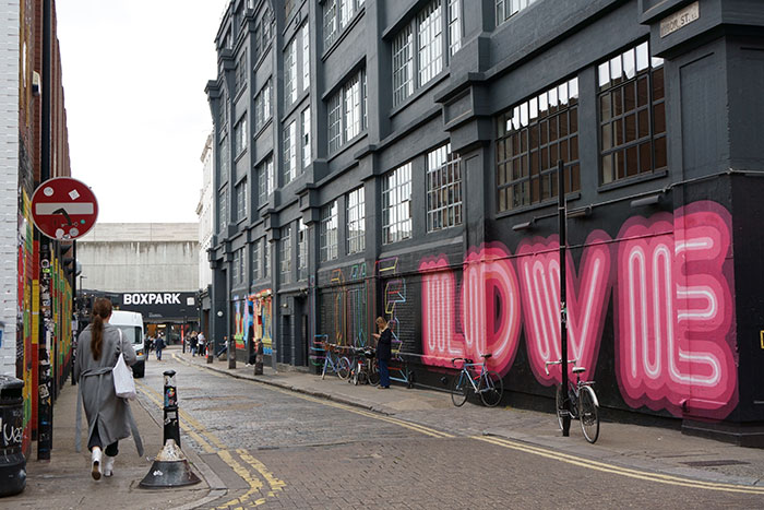 Plexal Shoreditch love graffit