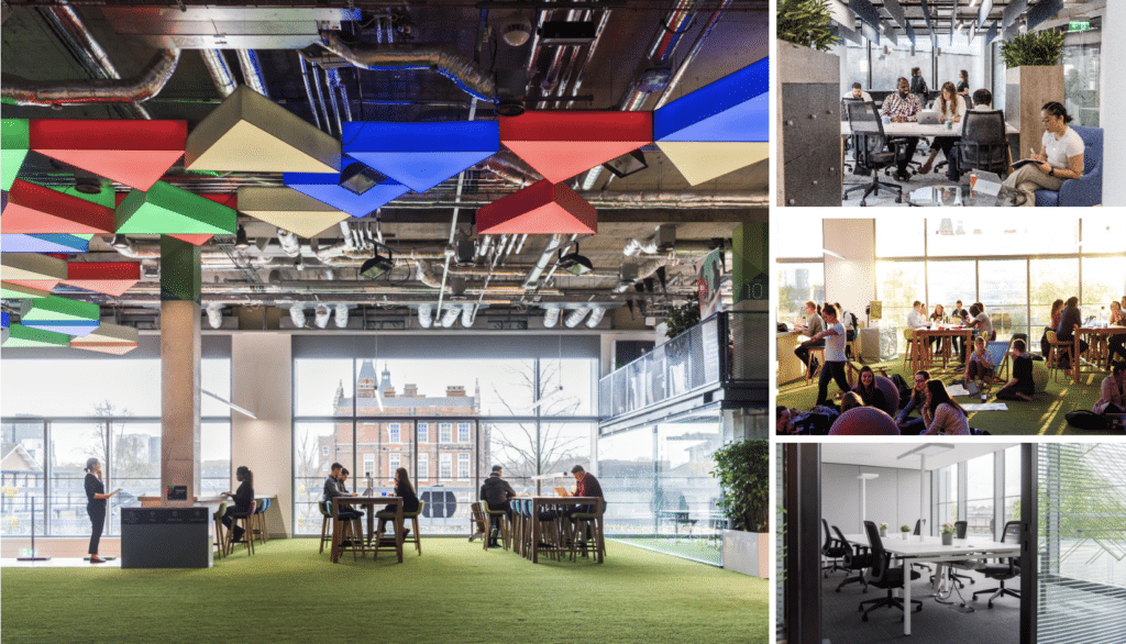 Imagery of Plexal Stratford East London workspace