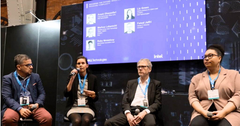 Four panelists hosting a discussion