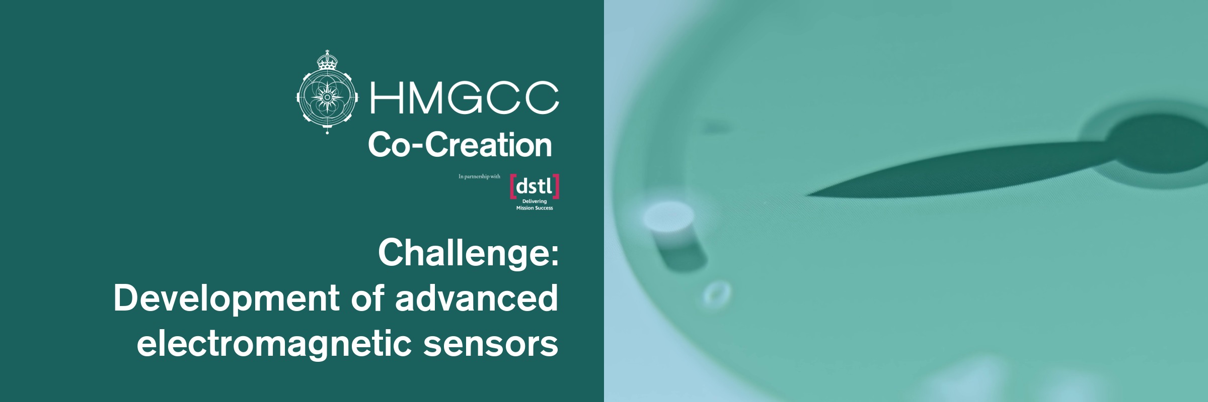 Challenge: Development of advanced electromagnetic sensors banner image, with title and image of electronically magnified point